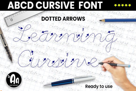 Abcd Cursive Dotted Arrows Font Review: A Versatile Script for Creative Branding