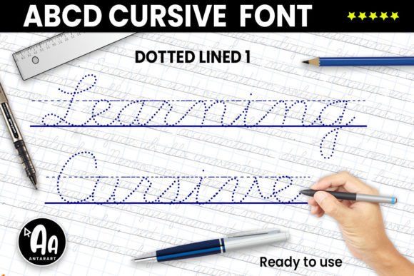 Abcd Cursive Dotted Lined1: A Handwritten Font for Elegant Editorial Design