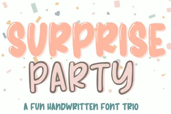 Surprise Party Trio Font: A Bubbly Handwritten Typeface for Makers