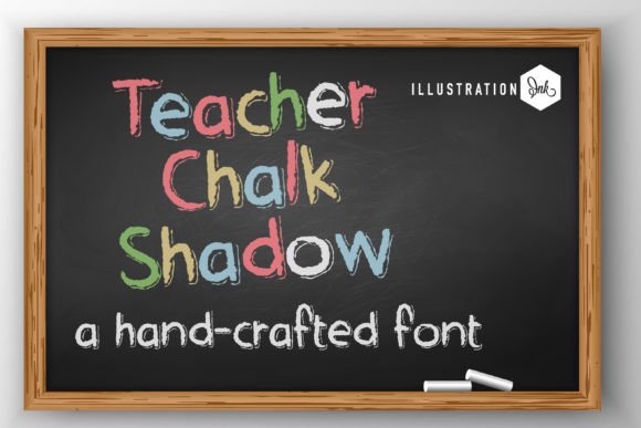 Teacher Chalk Shadow Font: A Handwritten Typeface for Craft Creators